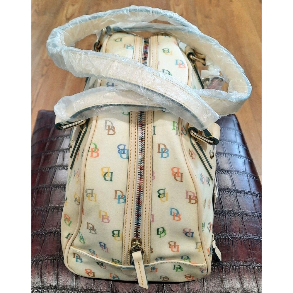 RARE VTG DOONEY BOURKE Y2K IT Gym Bowling Bag Cream Rainbow Zipper NEW WITH TAG - Picture 6 of 11